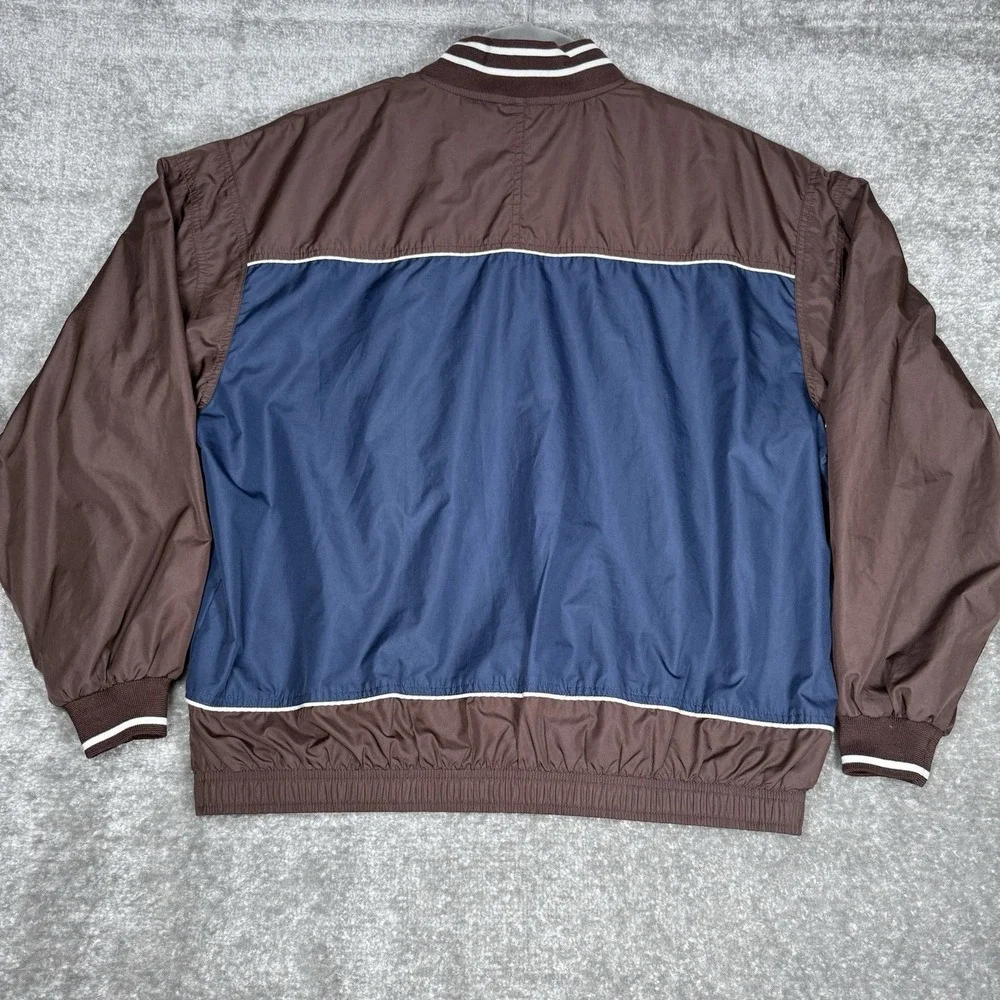 Nike Jacket Men's Medium Brown Blue Color Block Full Zip Track‎ 90s Vintage